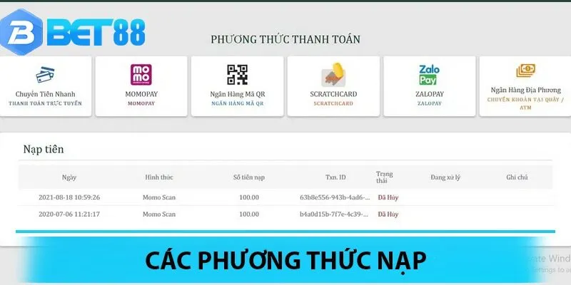 Một số phương thức giao dịch tại hệ thống